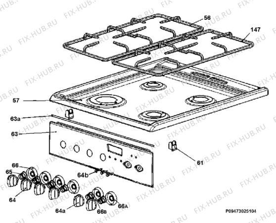 Взрыв-схема плиты (духовки) Electrolux 47035GR-MN - Схема узла Section 4